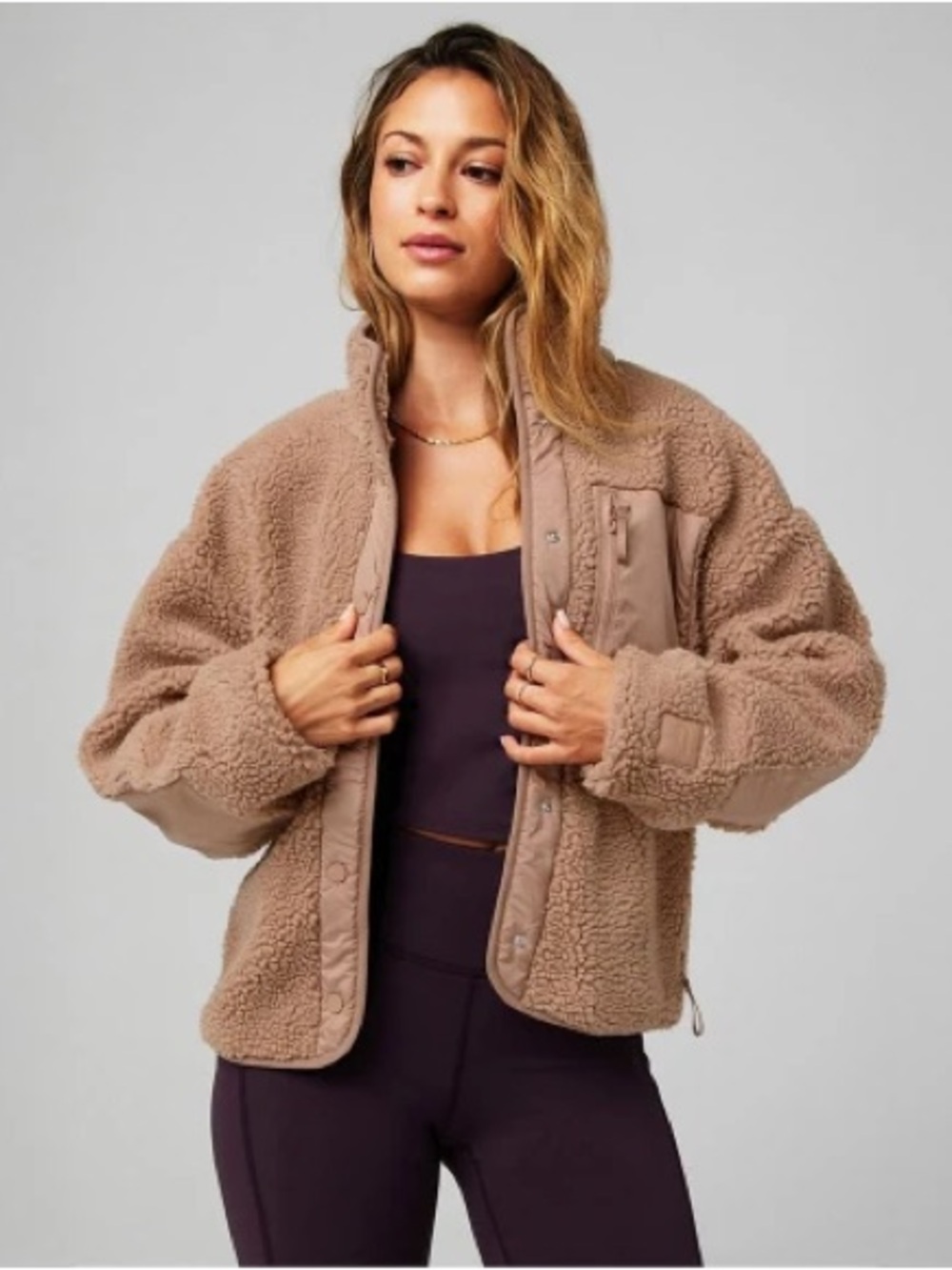Fabletics waffle cone teddy tahoe jacket